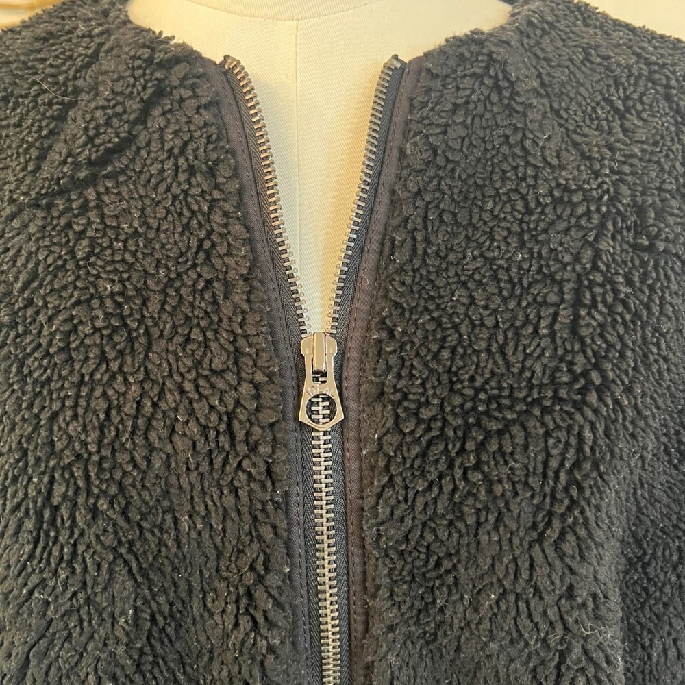 Madewell Black Sherpa Fleece Teddy Zip Front Jacket E4577 XS - Picture 5 of 9